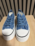 Zapatillas bambas de tela azul