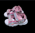 Sandalias luces niñas infantiles deportivas rosa con estampado unicornio